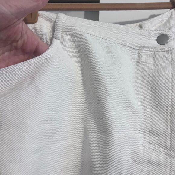 Gilli Can’t Be Bothered Denim Mini Skirt 100% cotton White crossover button - Picture 11 of 15